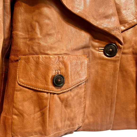 Juicy Couture Soft Brown Leather Jacket, Size: Petite - Picture 4 of 15